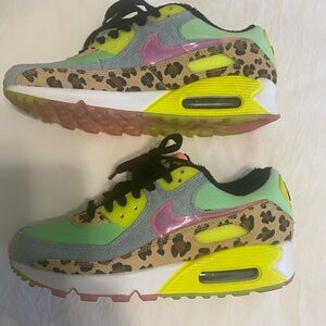 Nike air max size 8 multicolor, and leopard print